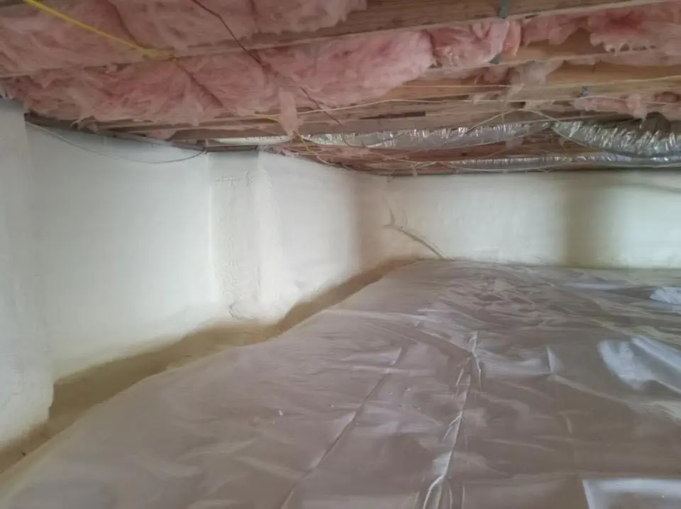 Crawl space encapsulation with closed-cell spray foam for Roof Leak Repair in Long Beach
